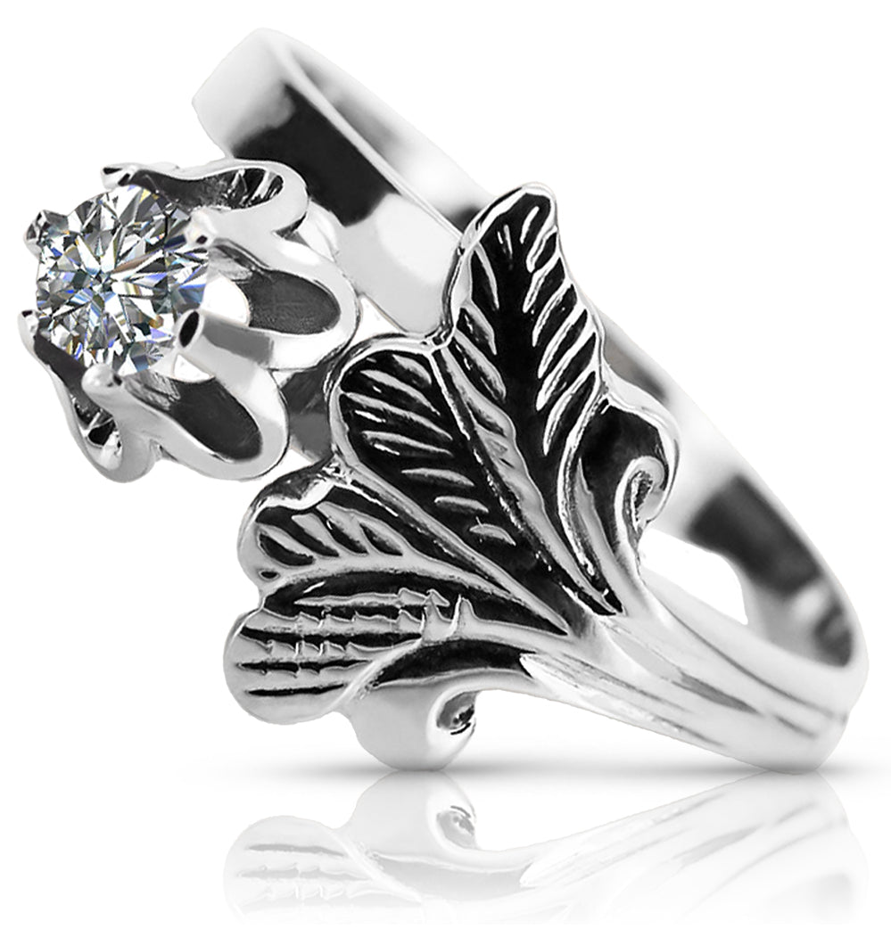 Vintage Zircon Zircone Ring in Sterling Silver (vrc169s-zi)
