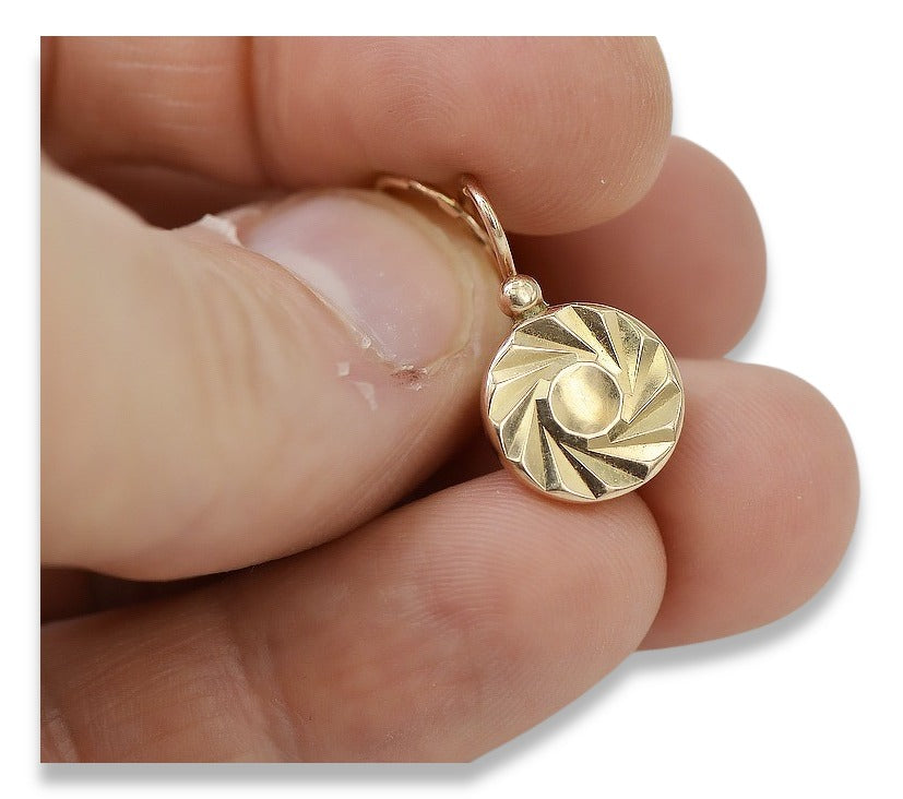 Vintage Hoops Earrings in 14K Rose Gold (ven204) — side view showing the setting