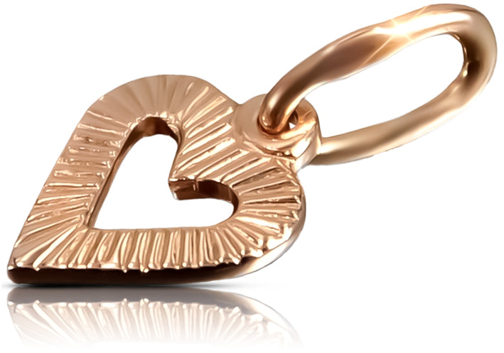 Vintage Heart Pendant in 14K Rose Gold (vpn087) — view 2