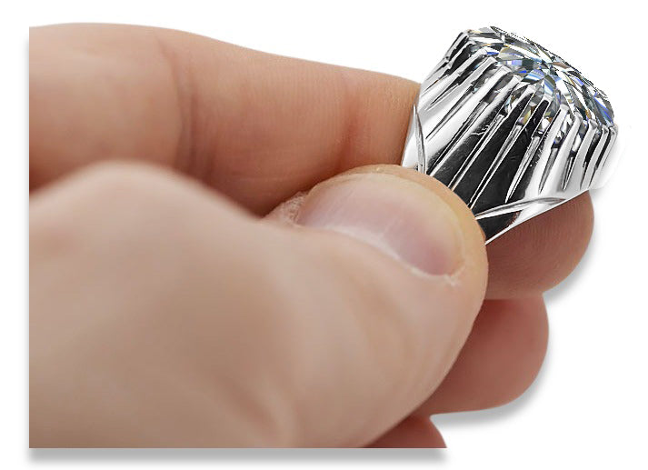 Vintage Zircon Ring in Sterling Silver (vrc048s-zi) — side view showing the setting