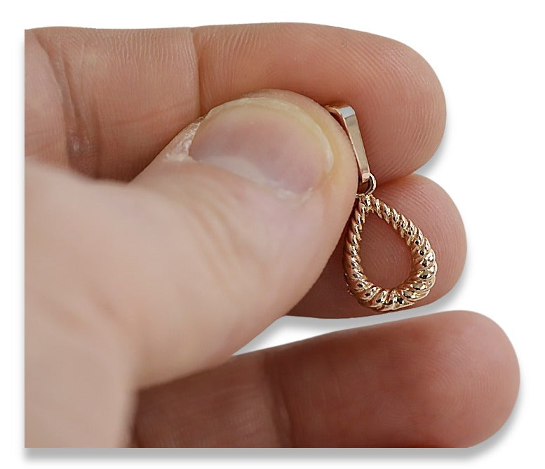 Vintage Oval Pendant in 14K Rose Gold (vpn089) — view 3