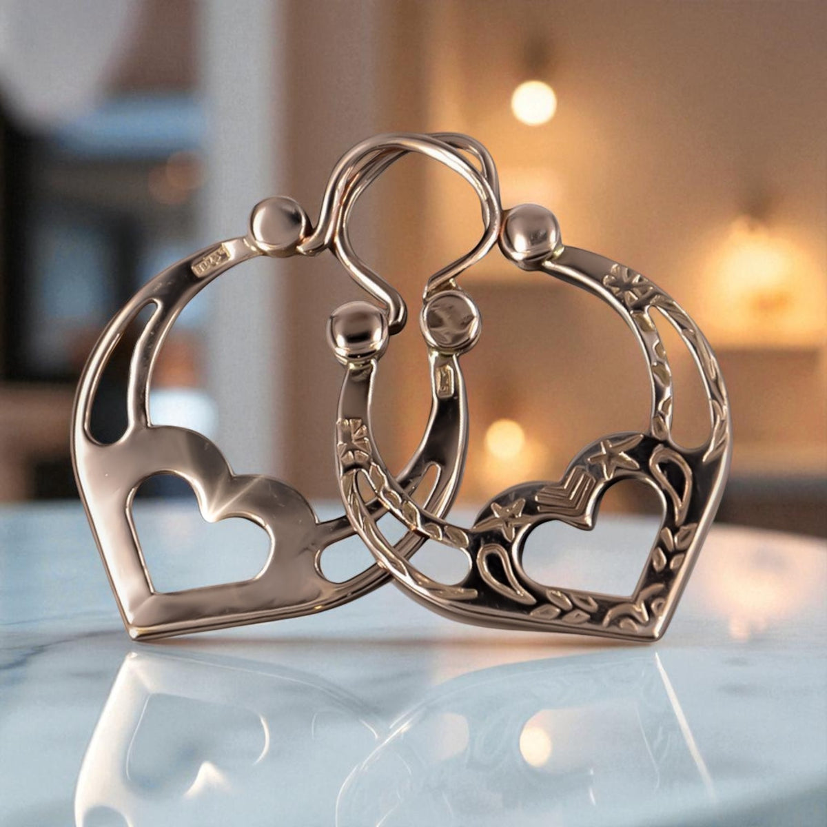 Vintage Gipsy Earrings in 14K Rose Gold (ven052)