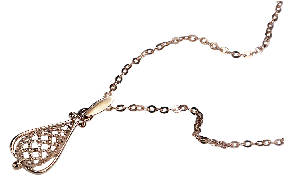 Vintage Leaf Pendant in 14K Rose Gold (vpn082) — view 5