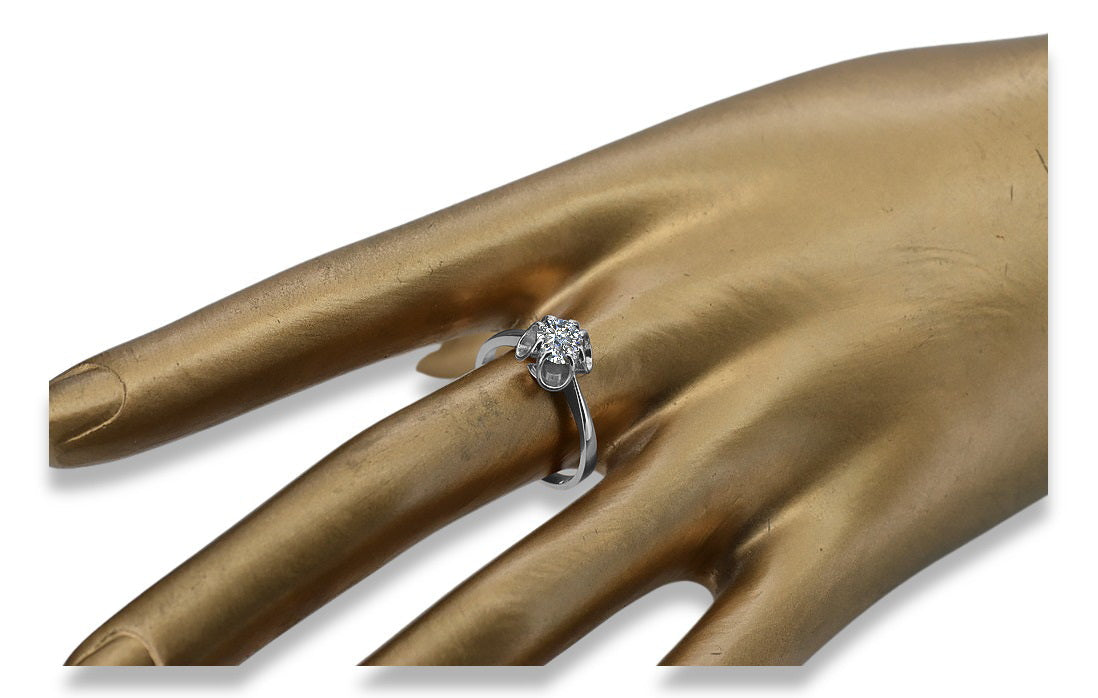 Vintage Zircon Ring in Sterling Silver (vrc348s-zi) — close-up of the hallmark on the inner band