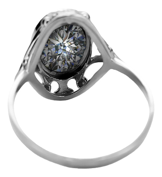 Vintage Zircon Ring in Sterling Silver (vrc128s-zi) — full view of the piece