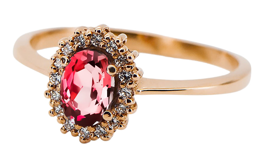 Vintage Ruby Ring in 14K Rose Gold (crc009r-rb) — side view showing the setting