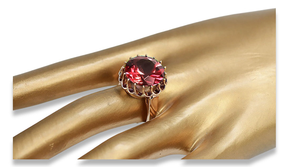 Vintage Ruby Ring in 14K Rose Gold (vrc035r-rb) — full view of the piece