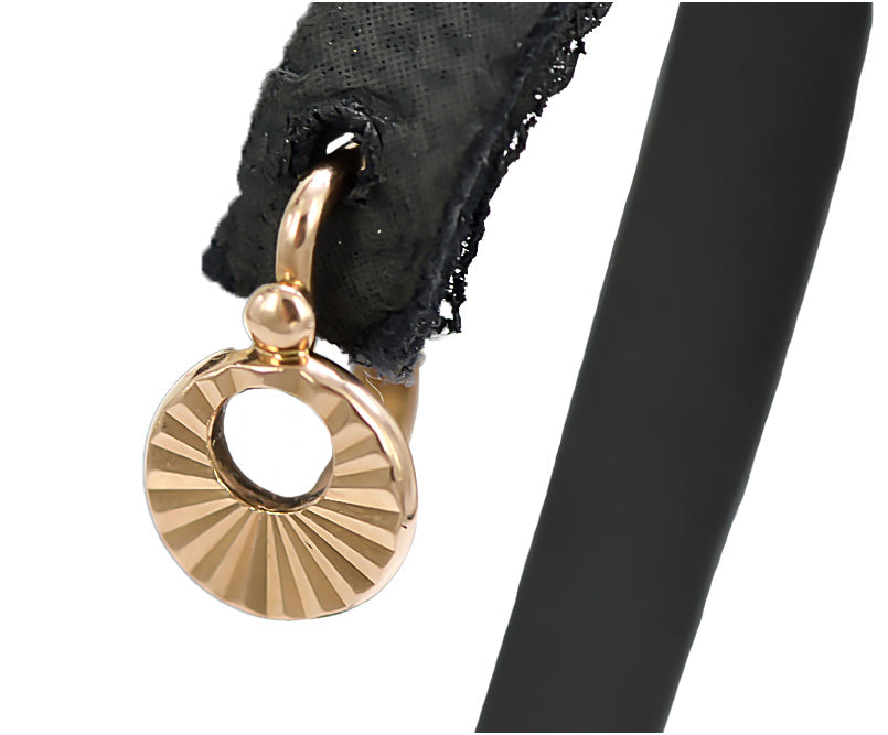 Vintage Hoops Earrings in 14K Rose Gold (ven079) — full view of the piece