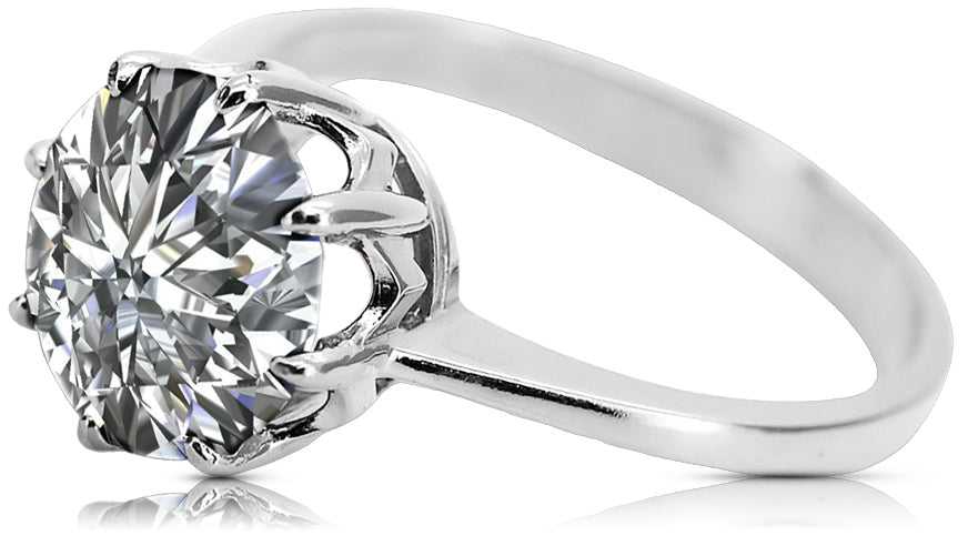 Vintage Zircon Craft Ring in Sterling Silver (vrc157s-zi) — worn on the hand, showing profile
