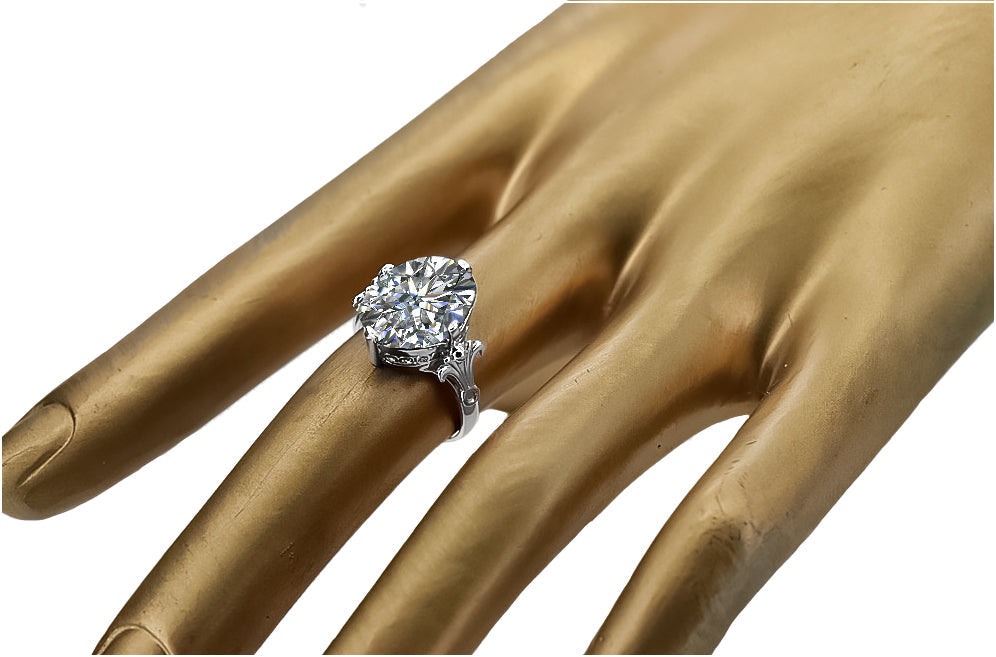 Vintage Zircon Craft Ring in Sterling Silver (vrc369s-zi) — side view showing the setting