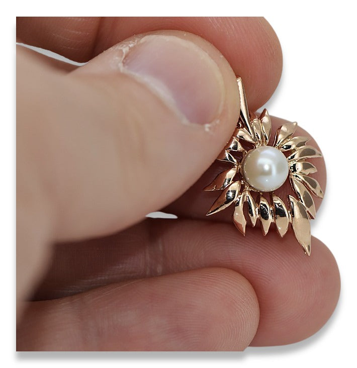 Vintage Pearl Pendant in 14K Rose Gold (vppr001) — full view of the piece