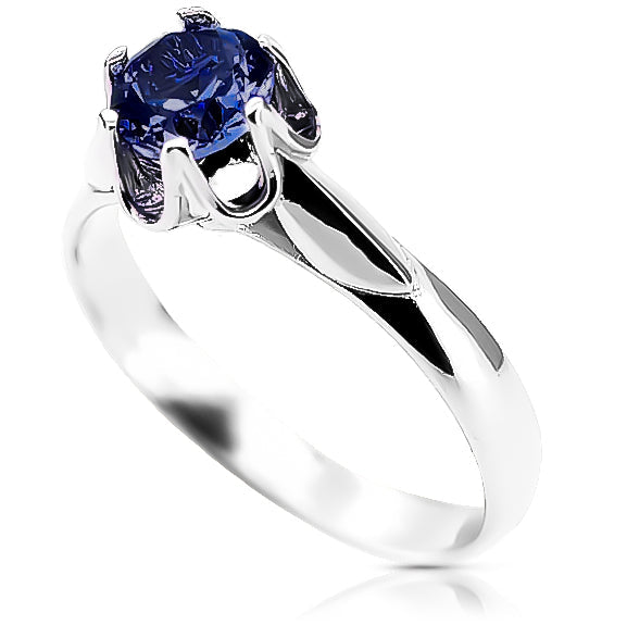 Vintage Sapphire Polish Ring in Sterling Silver (vrc122s-sp)