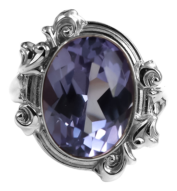 Vintage Alexandrite Ring in Sterling Silver (vrc100s-ax) — full view of the piece