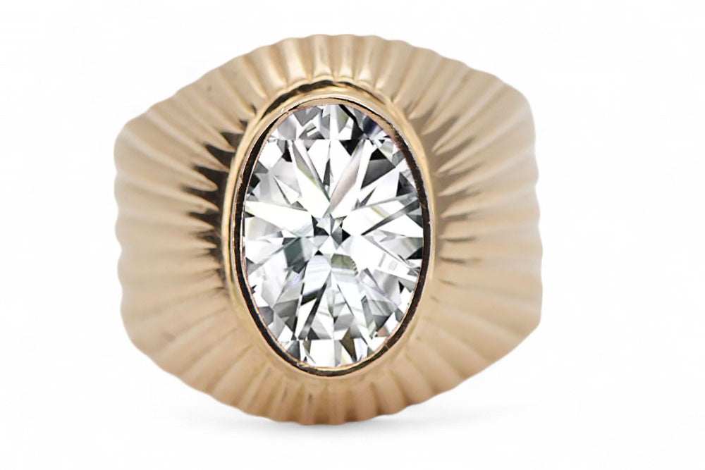 Vintage Zircon Ring in 14K Rose Gold (vrc127r-zi) — close-up of the stone and setting