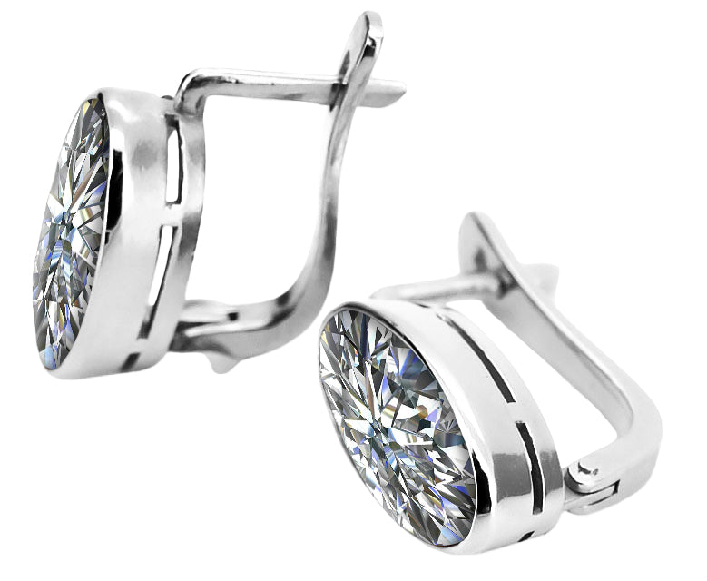 Vintage Zircon Earrings in Sterling Silver (vec001s-zi) — close-up of the hallmark on the inner band