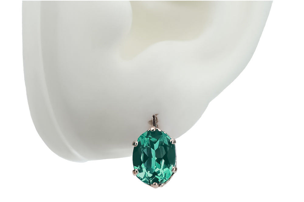 Vintage Emerald Earrings in 14K Rose Gold (vec003r-em) — close-up of the hallmark on the inner band