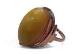 Vintage Amber Ring in 14K Rose Gold (vrab042)