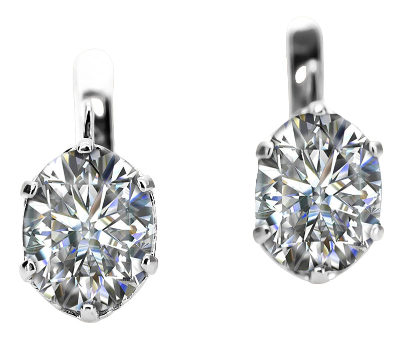 Vintage Zircon Ring Earrings in Sterling Silver (vec003s-zi) — worn on the hand, showing profile