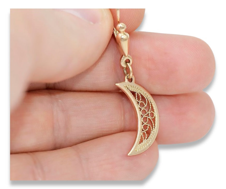 Vintage Ball Earrings in 14K Rose Gold (ven174) — view 3