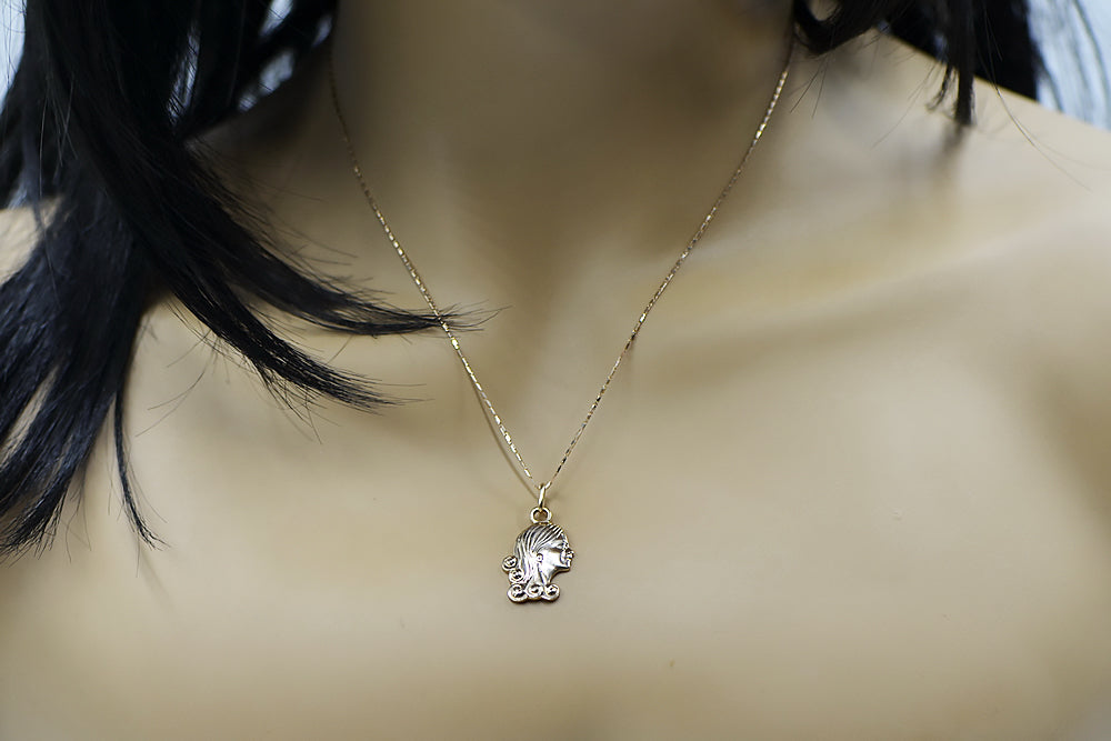 Vintage Pendant Made Zodiac Vzp Pendant in 14K Rose Gold (zm6avw) — close-up of the hallmark on the inner band