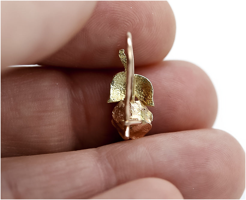 Vintage Flower Earrings in 14K Rose Gold (ven010r)
