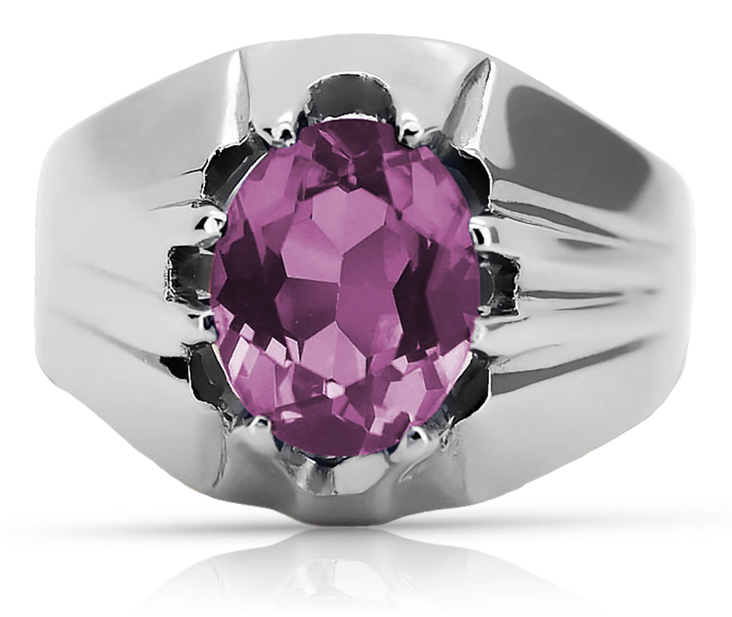 Vintage Amethyst Ring in Sterling Silver (vrc016s-am) — full view of the piece