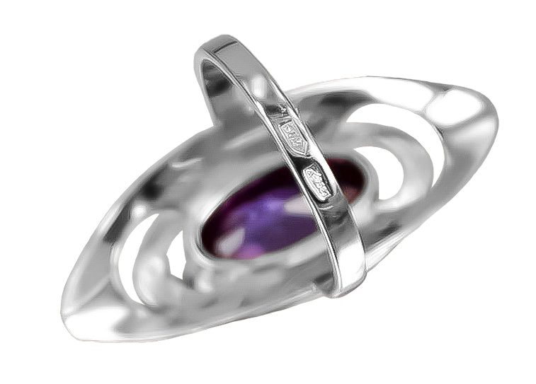 Vintage Alexandrite Ring in Sterling Silver (vrc189s-ax) — full view of the piece
