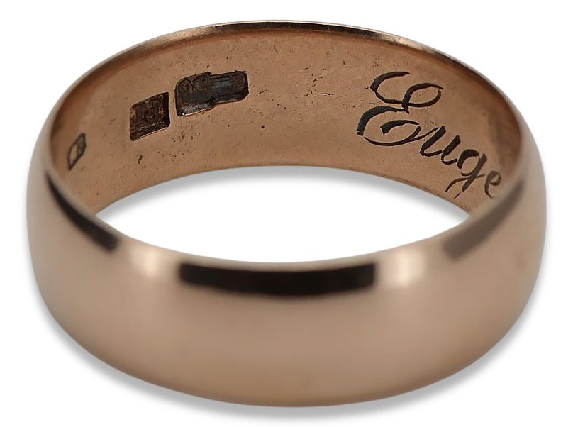 Vintage Wedding Band Ring in 14K Rose Gold (qlj7we) — worn on the neckline, showing the drape
