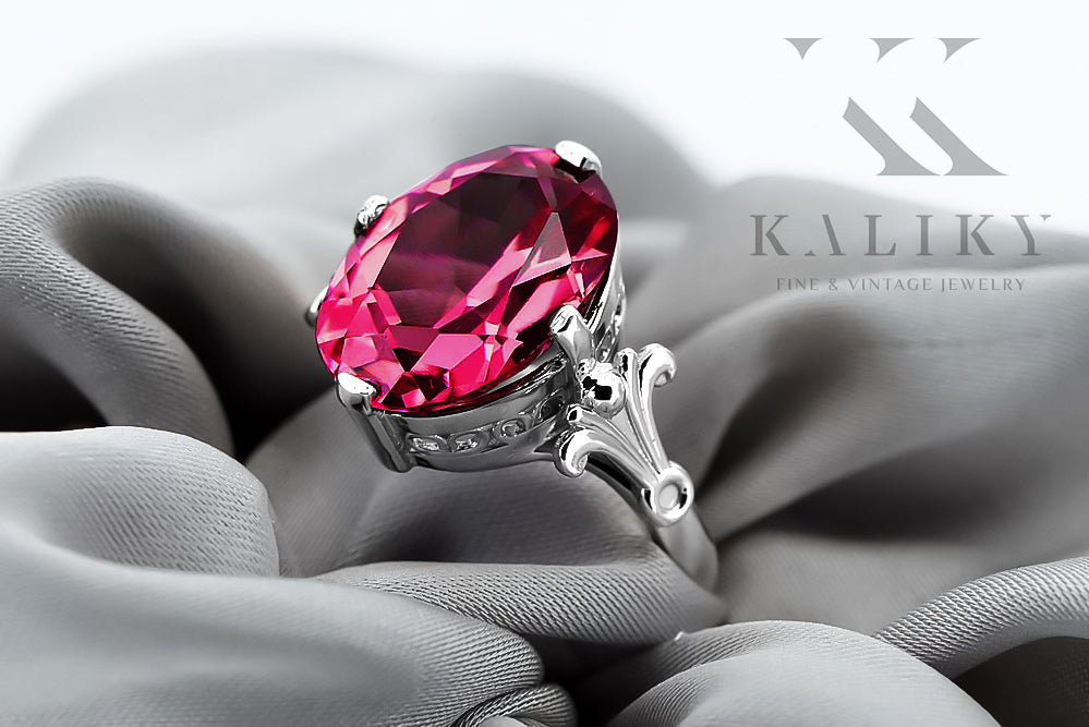 Vintage Ruby Ring in Sterling Silver (vrc369s-rb) — close-up of the hallmark on the inner band