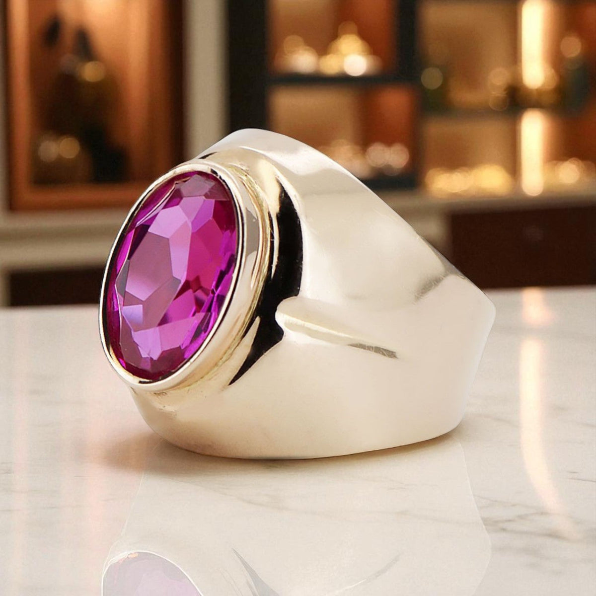 Vintage Amethyst Ring in 14K Rose Gold (vrc296r-am)