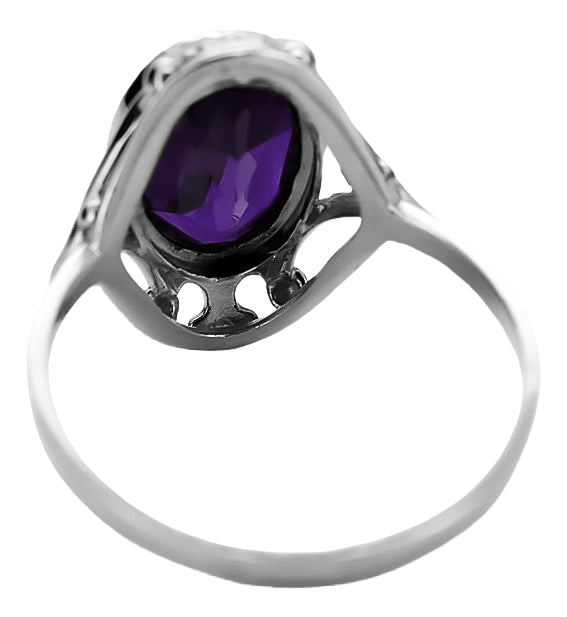 Vintage Alexandrite Ring in Sterling Silver (vrc128s-ax) — full view of the piece