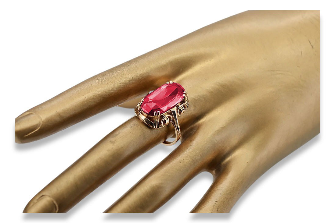 Vintage Ruby Ring in 14K Rose Gold (vrc038r-rb) — close-up of the hallmark on the inner band