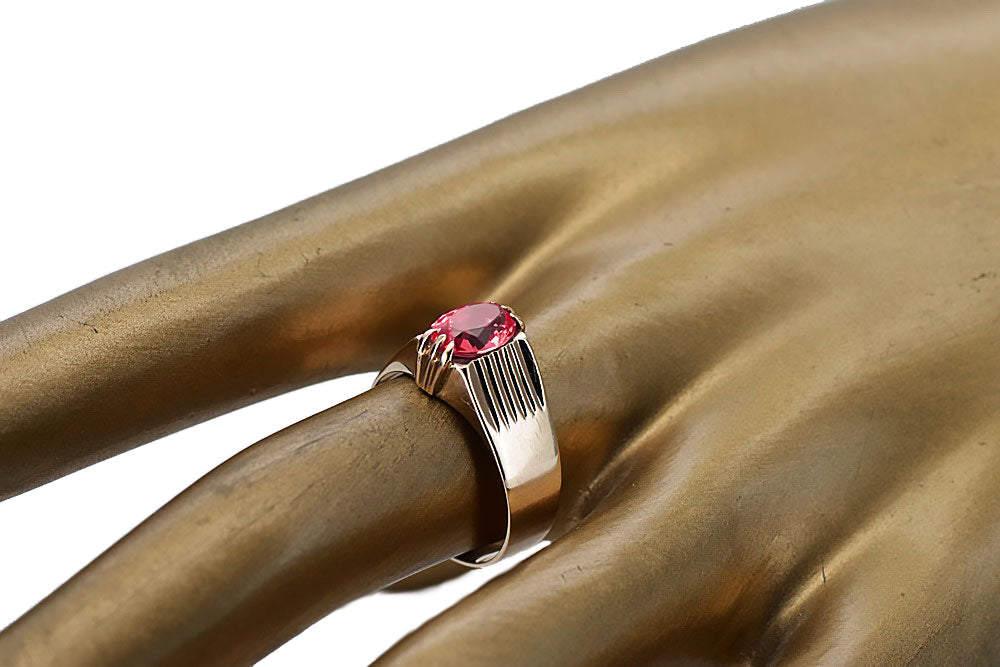 Vintage Ruby Craft Ring in 14K Rose Gold (vrc007r-rb) — full view of the piece