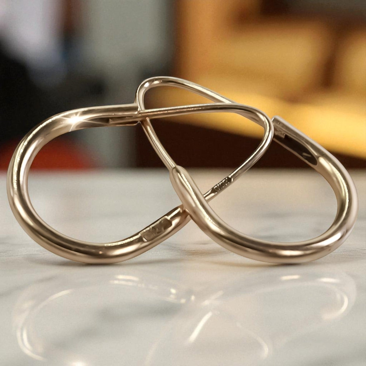 Vintage Hoops Earrings in 14K Rose Gold (ven057)