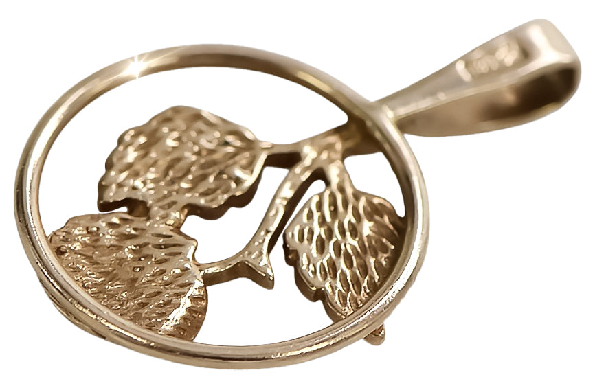 Vintage Pendant in 14K Rose Gold (vpn050) — side view showing the setting