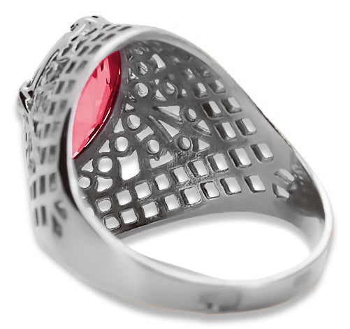 Vintage Ruby Ring in Sterling Silver (vrc030s-rb) — close-up of the hallmark on the inner band