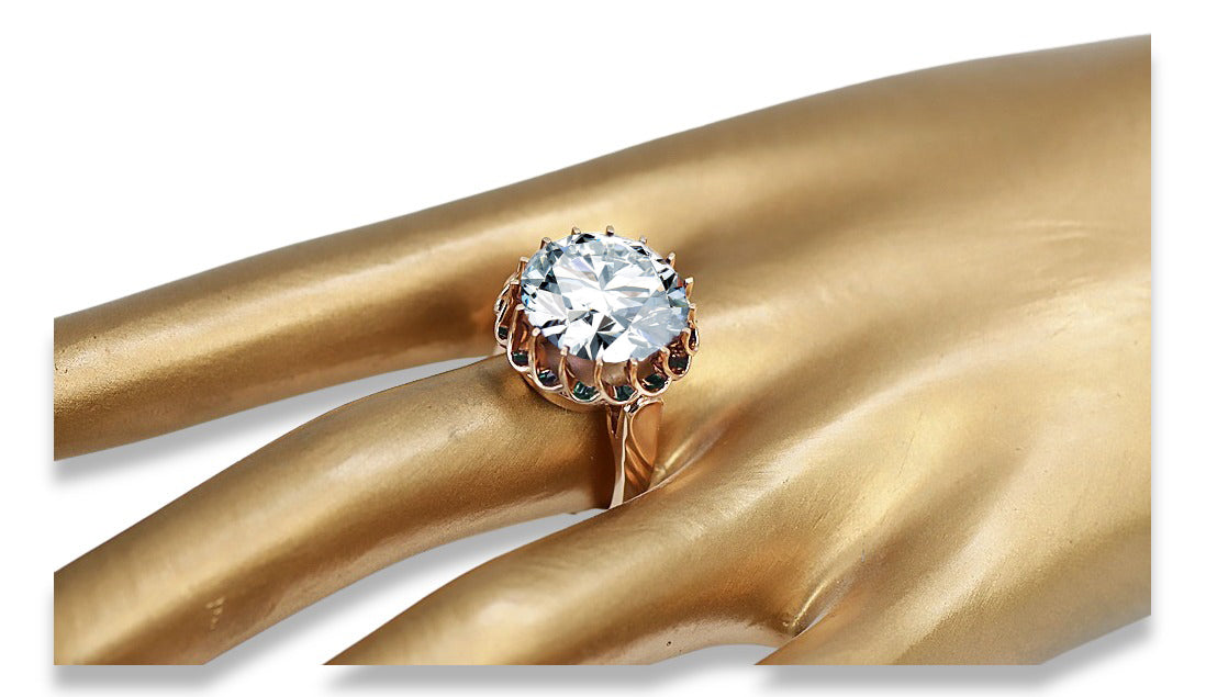 Vintage Zircon Ring in 14K Rose Gold (vrc035r-zi) — full view of the piece