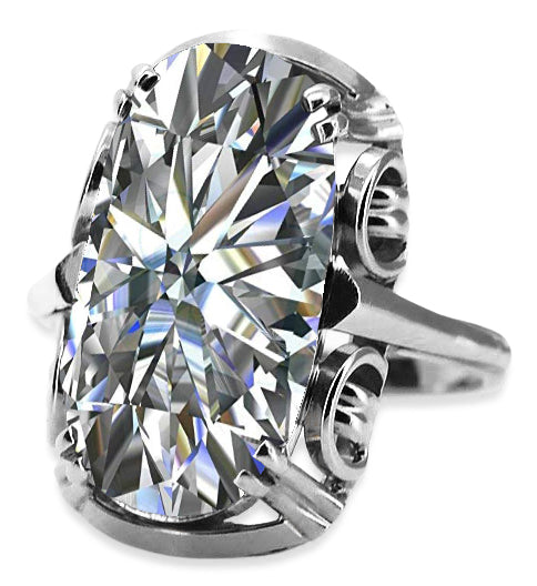 Vintage Zircon Cubic Ring in Sterling Silver (vrc038s-zi) — worn on the hand, showing profile