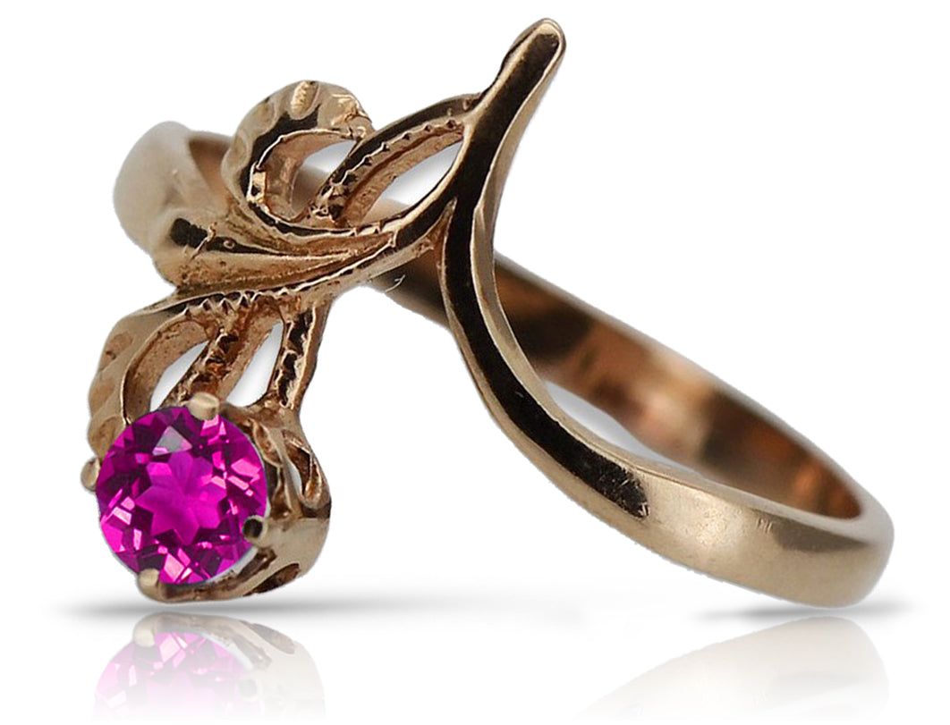 Vintage Amethyst Ring in Rose Gold-Plated Sterling Silver (vrc095rp-am) — full view of the piece