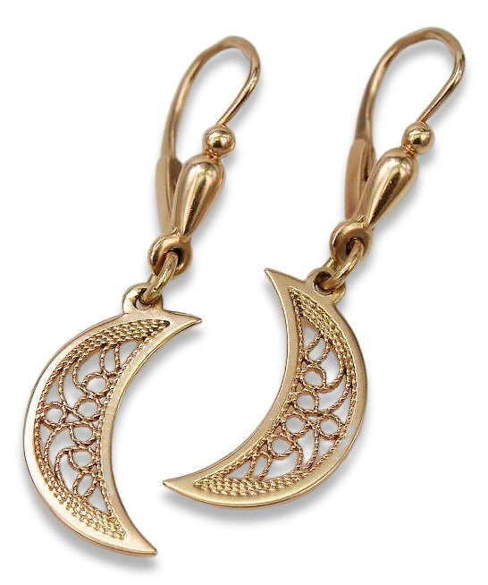Vintage Ball Earrings in 14K Rose Gold (ven174) — view 4