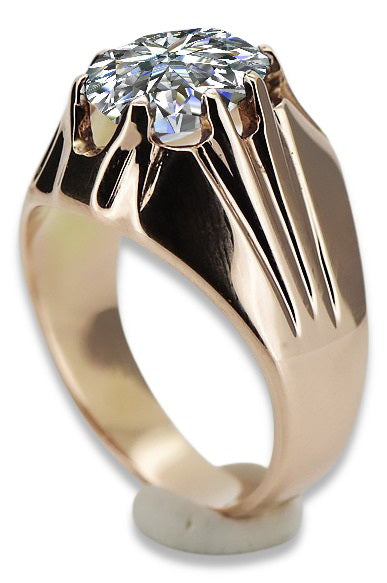 Vintage Zircon Cubic Ring in 14K Rose Gold (vrc016r-zi) — worn on the neckline, showing the drape