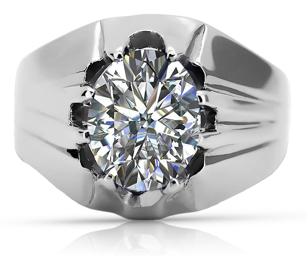 Vintage Zircon Ring in Sterling Silver (vrc016s-zi) — full view of the piece