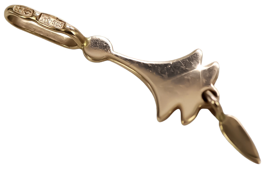 Vintage Leaf Pendant in 14K Rose Gold (vpn051) — view 3
