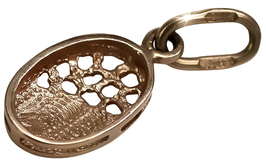 Vintage Leaf Pendant in 14K Rose Gold (vpn027) — view 4