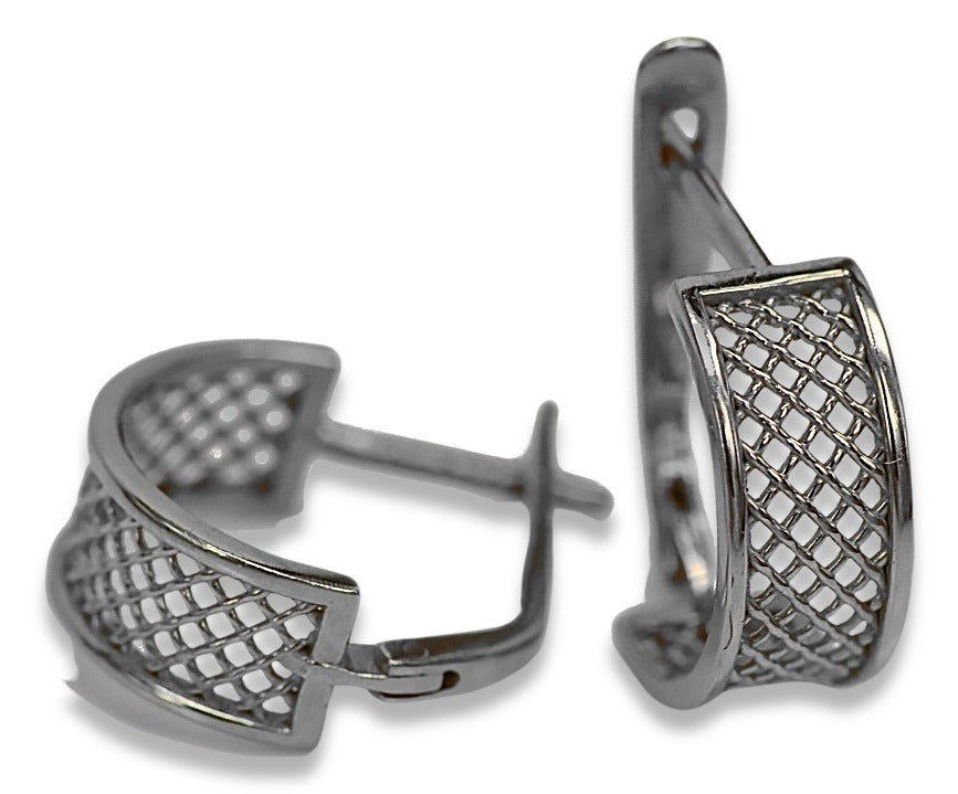 Vintage Earrings in Sterling Silver (ven121s) — close-up of the hallmark on the inner band