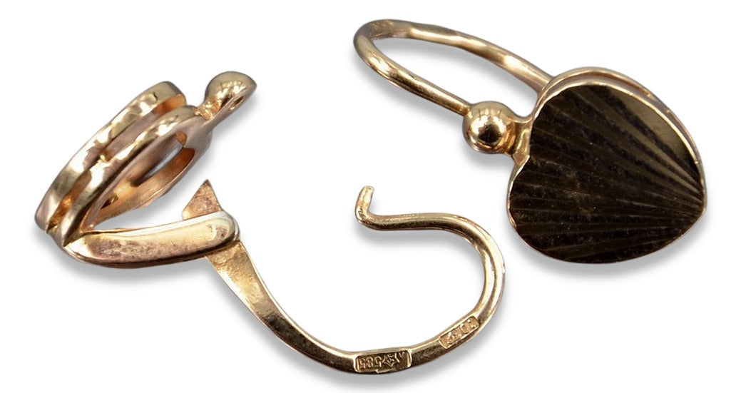 Vintage Leaf Earrings in 14K Rose Gold (ven187) — view 2