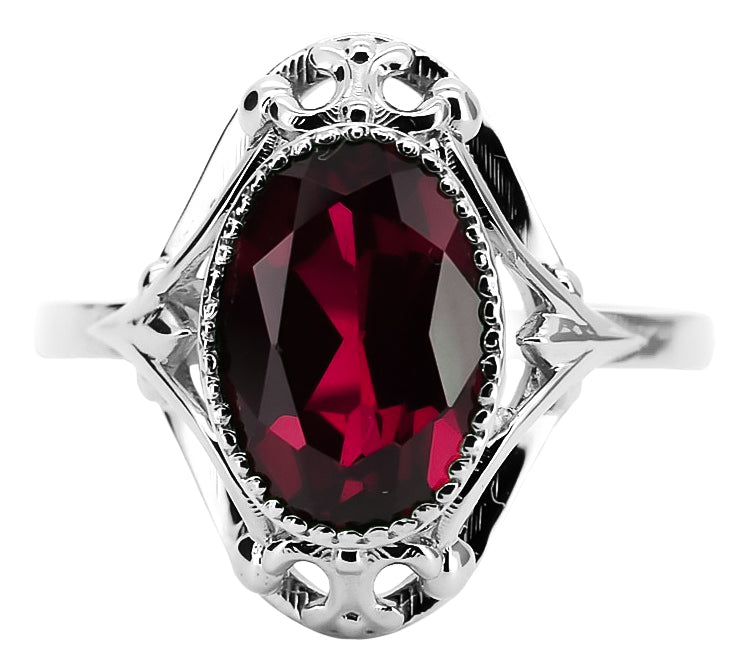 Vintage Ruby Ring in Sterling Silver (vrc128s-rb) — close-up of the hallmark on the inner band