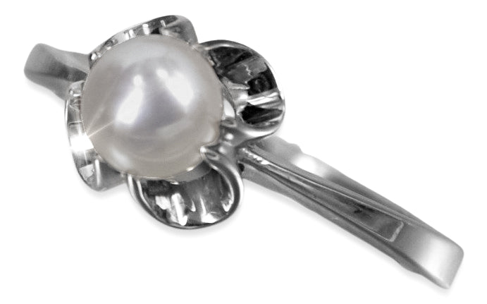 Vintage Pearl Ring in Sterling Silver (vrpr001s) — full view of the piece