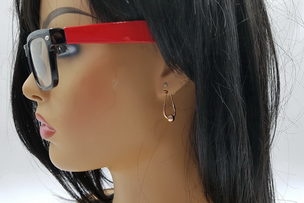 Vintage Hoops Earrings in 14K Rose Gold (ven038) — view 3