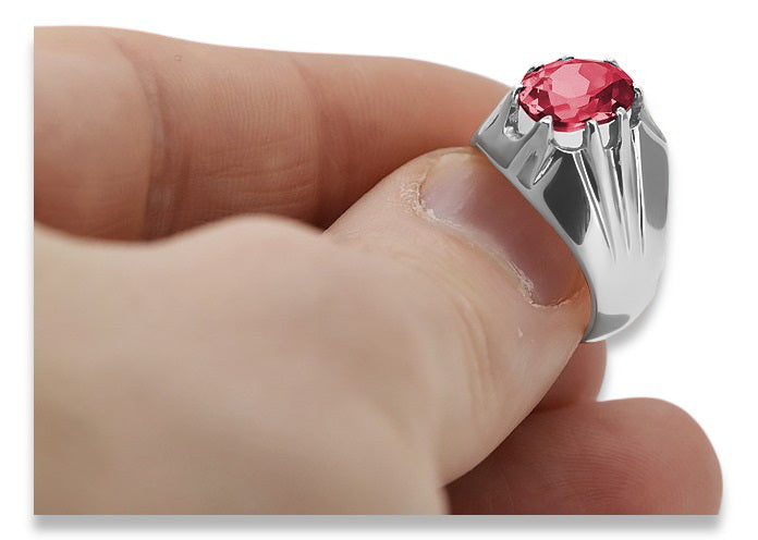 Vintage Ruby Ring in Sterling Silver (vrc016s-rb) — close-up of the hallmark on the inner band